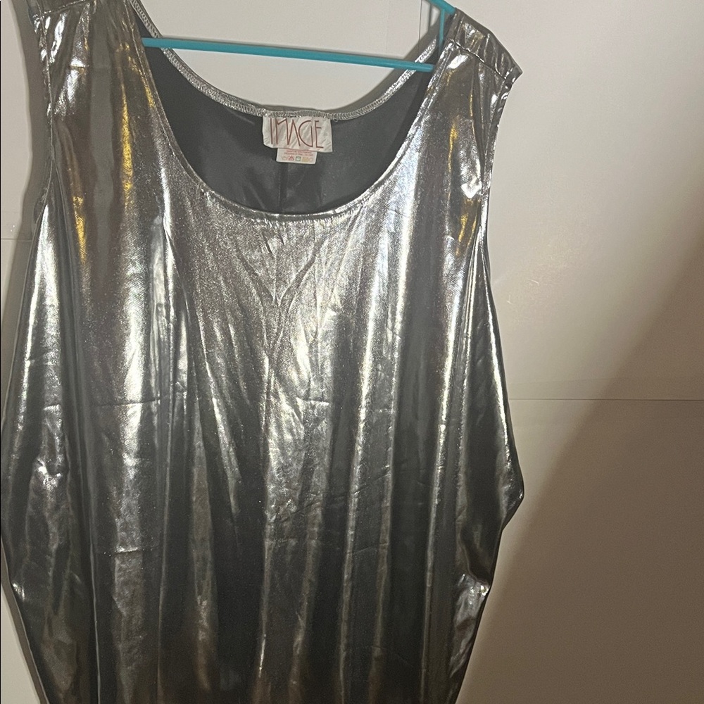 😄Vintage Shimmering Silver Women's Tank Top 3X